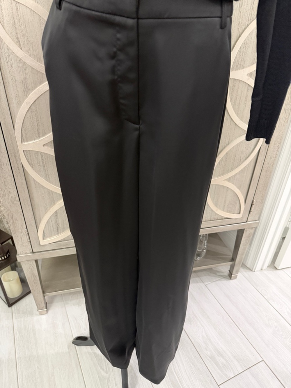 Classic Black Straight-Leg Dress Pants